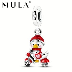 MULA Red and Silver Duck Charm Pendant